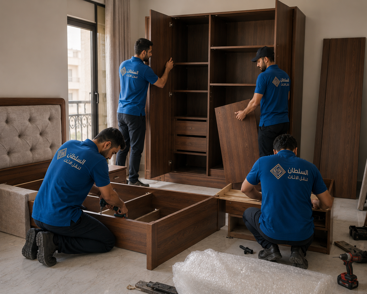 نجار يقوم بفك الأثاث